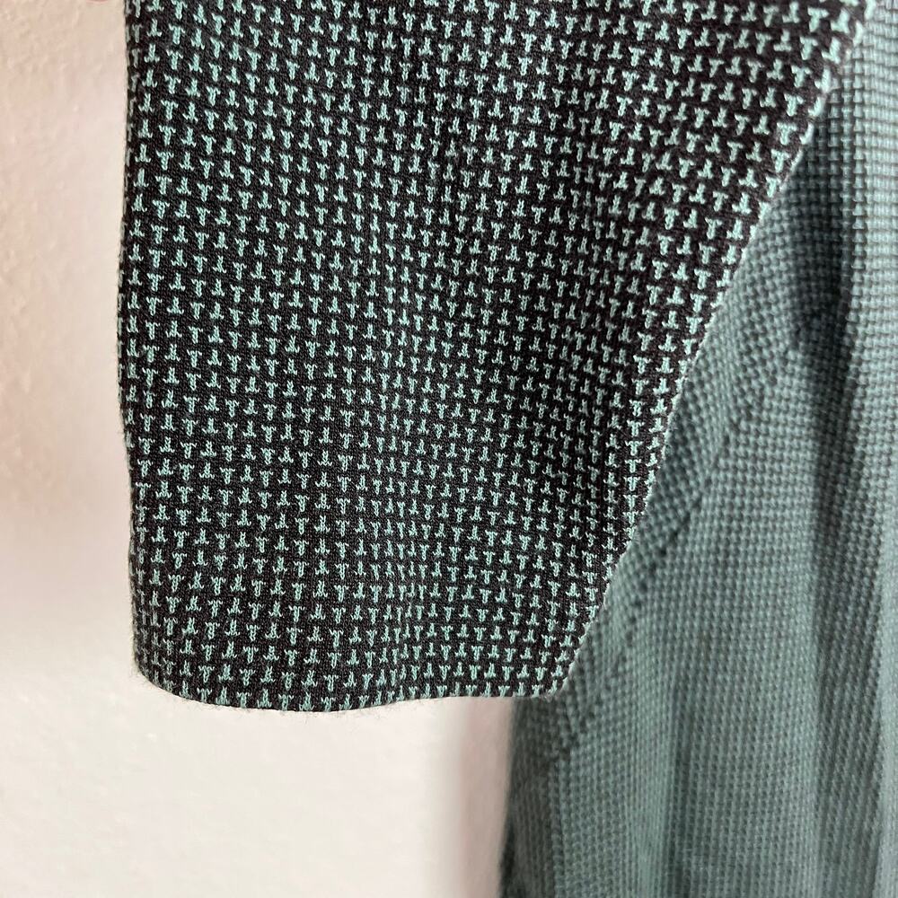 J. Jill Ponte‎ Knit Petite Small 3/4 Sleeve Black and Green Boat Neck  Tunic Top - Picture 4 of 7